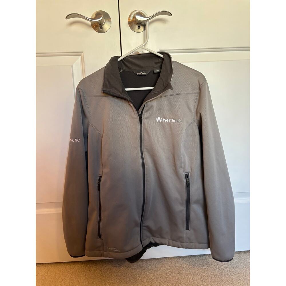 Eddie Bauer Rugged Ripstop Soft Shell Jacket Mens XL Grey Waterproof